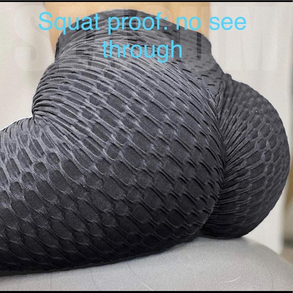 Textured TikTok Leggings - (Blue) - Picture 5 of 7